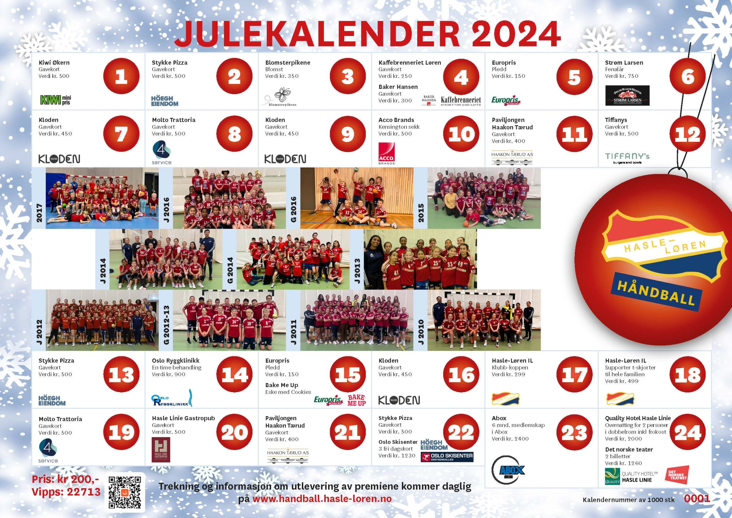 Uavhentede gevinster fra julekalenderen